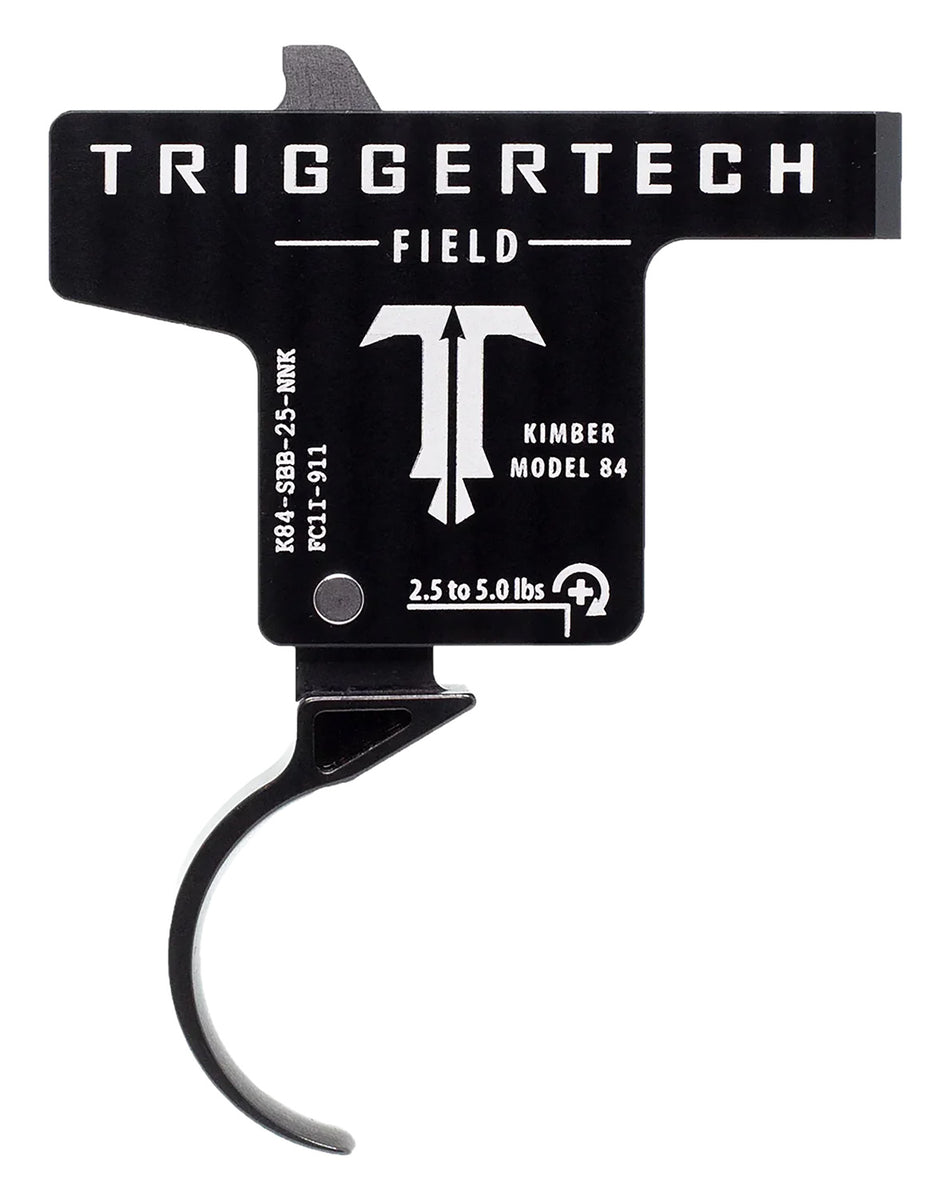 TriggerTech Kimber M84 Single-Stage Curved Trigger Field, 2.5-5 lbs Pull Black PVD Finish