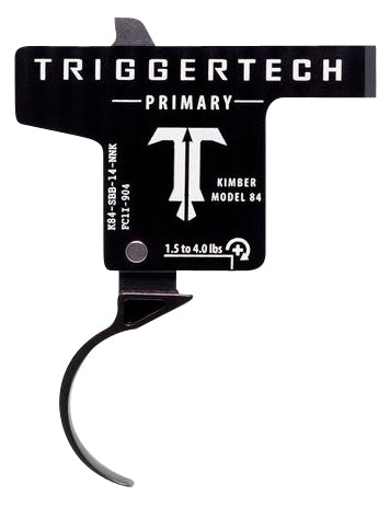 Kimber M84 Primary Single-Stage Curved Drop-In Trigger by TriggerTech, 1.50-4 lbs Draw Weight, Black PVD