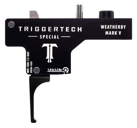 Weatherby Mark V Special Single-Stage Flat Drop-In Trigger by TriggerTech, 1-3.50 lbs Draw Weight, Black PVD