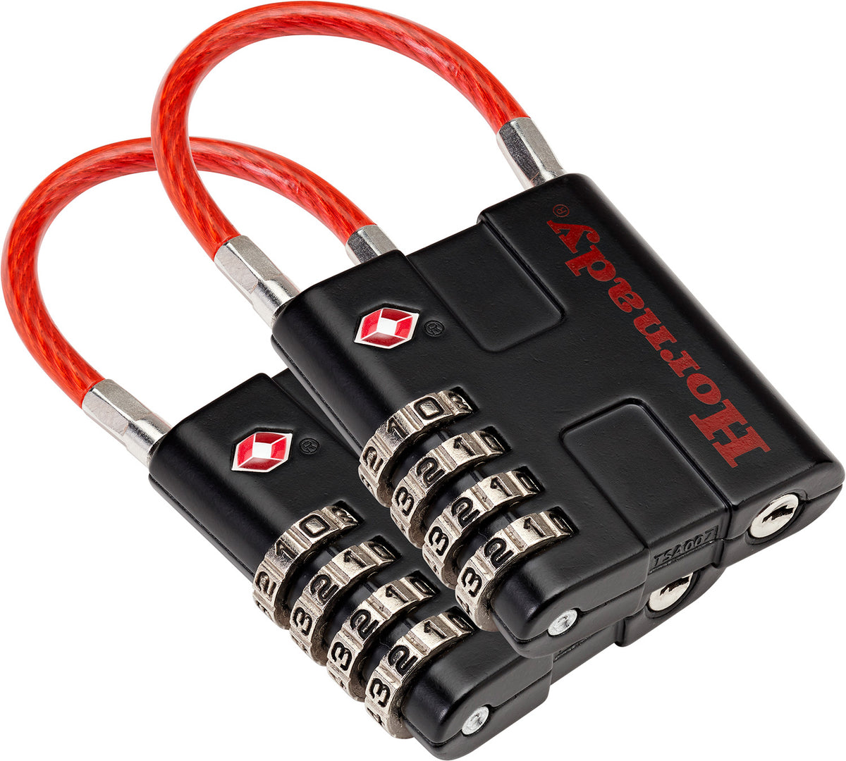 Hornady Rapid Safe TSA Combo Cable Lock 2-Pack Black Red