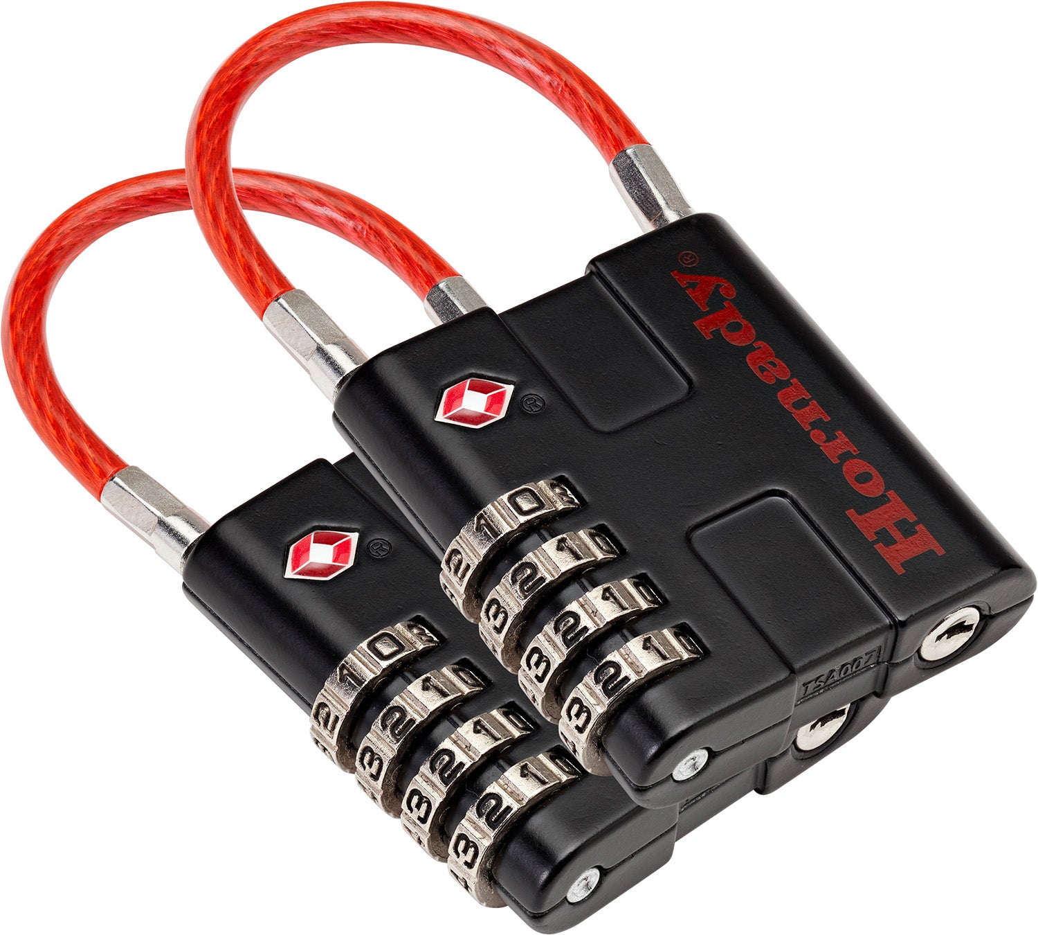 Hornady Rapid Safe TSA Combo Cable Lock 2-Pack Black Red