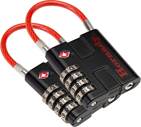 Hornady Rapid Safe TSA Combo Cable Lock 2-Pack Black Red
