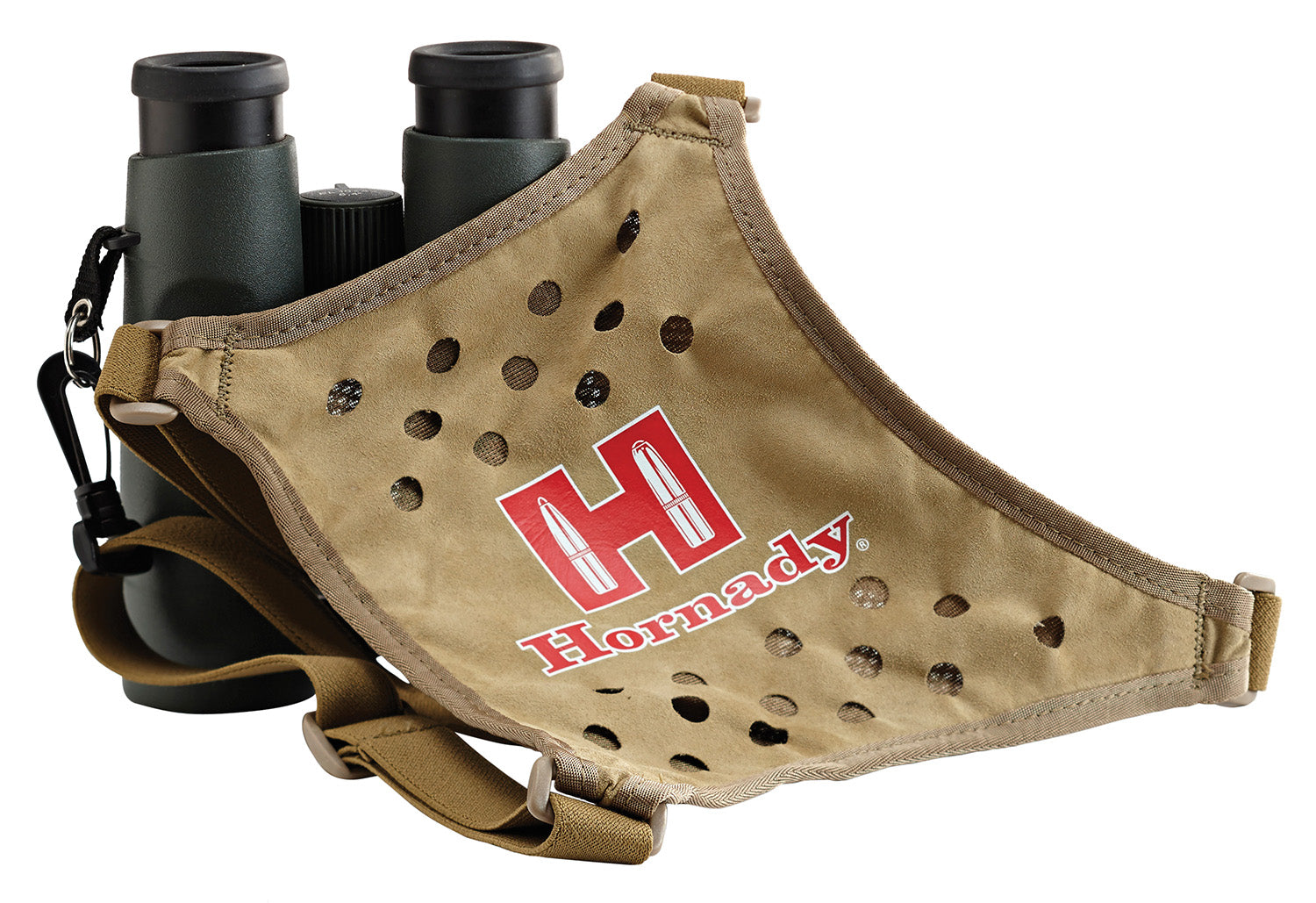 Hornady 99121 Binocular Harness Elastic X-Panel Tan with Red Logo