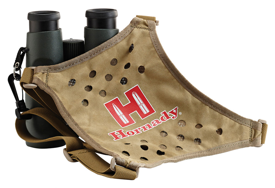 Hornady 99121 Binocular Harness Elastic X-Panel Tan with Red Logo