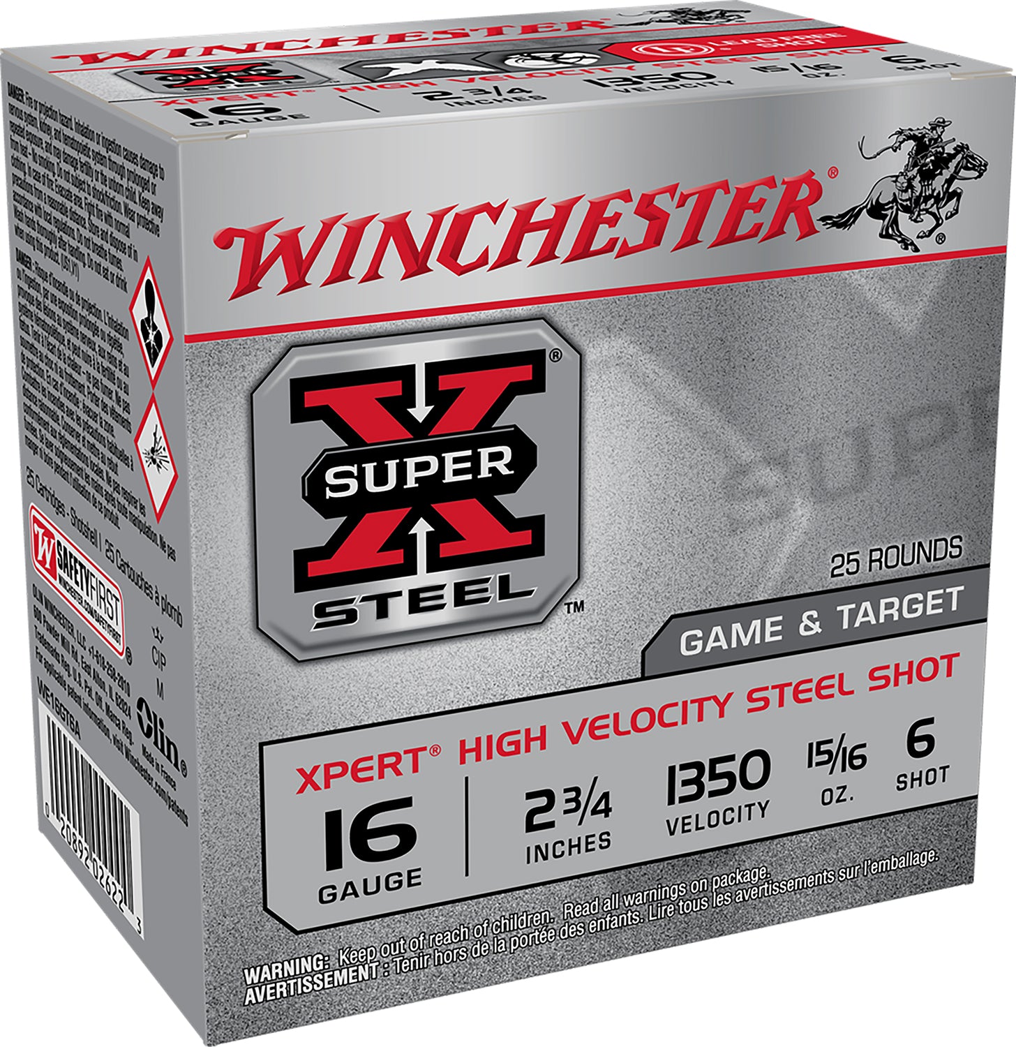Winchester Xpert Game & Target HIgh Velocity Shotgun Ammo 16 Gauge 2.75 in 15/16 oz #6