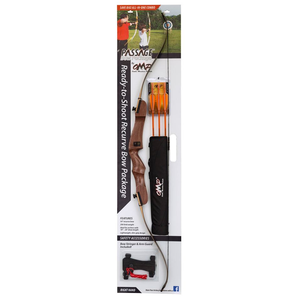 October Mountain Passage Take-Down Recurve Bow Package RH 54 in. 20 lbs.