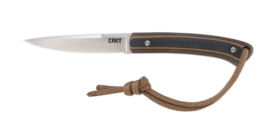 CRKT 2382 Biwa 3.02" Fixed Blade Hunting Fishing Knife Satin Stainless with Sheath