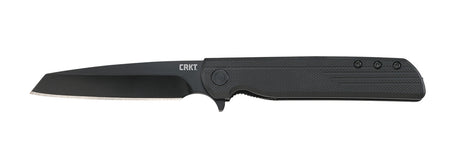 CRKT 3802K LCK+ Tanto Blackout Assisted Opening Folder 3.24" Black Oxide SS Blade GRN Handle
