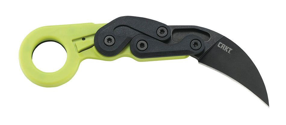 CRKT 4041G Provoke Zap Kinematic Karambit Folder 2.47" Black Stonewashed Stainless Bright Green Handle