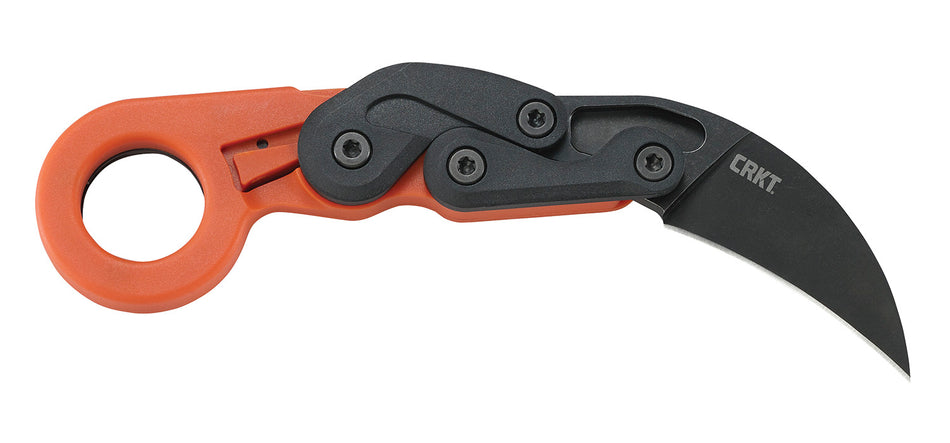 CRKT 4041O Provoke Kinematic Karambit Folder 2.47" Black Stonewashed SS Blade Orange Handle