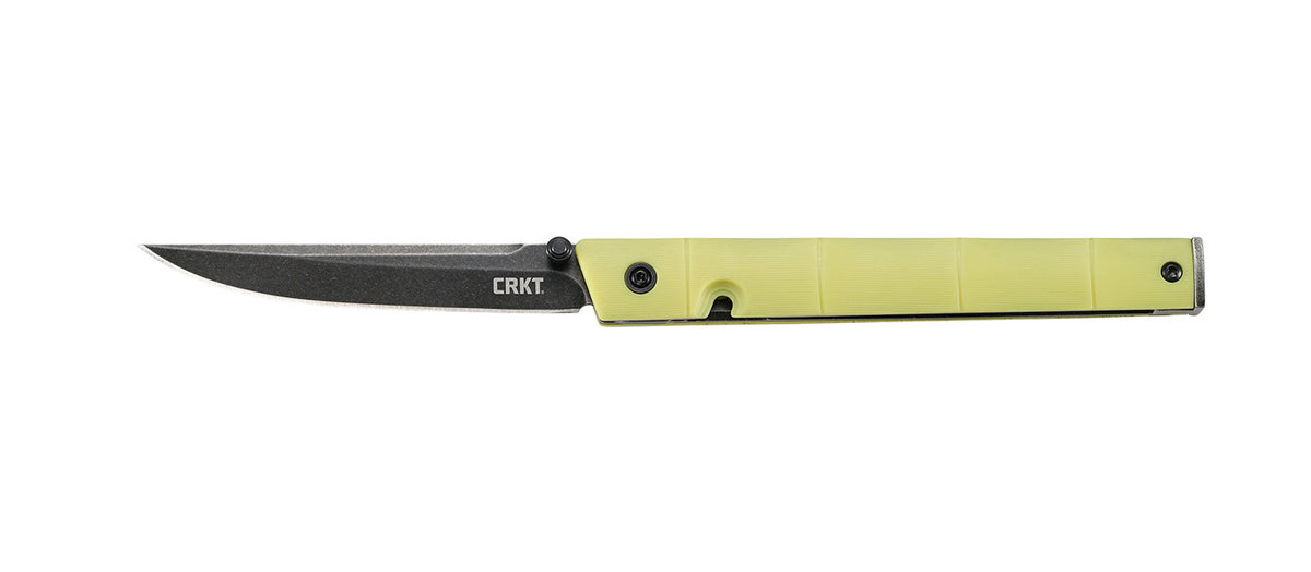 CRKT 7096YGK CEO Flipper 3.11" Folding EDC Knife Black Stonewashed Blade Green Bamboo GRN Handle