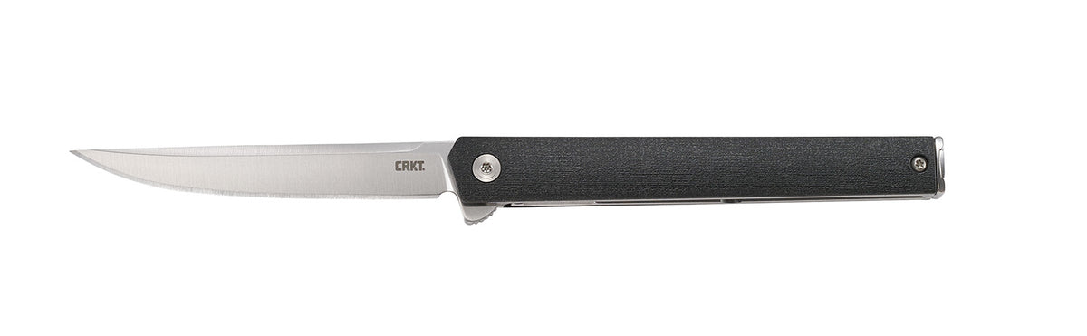 CRKT 7097 CEO Flipper 3.35" Folding EDC Knife Satin AUS-8A SS Blade Black GRN Handle with Clip