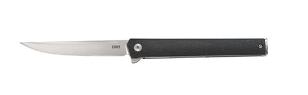 CRKT 7097 CEO Flipper 3.35" Folding EDC Knife Satin AUS-8A SS Blade Black GRN Handle with Clip