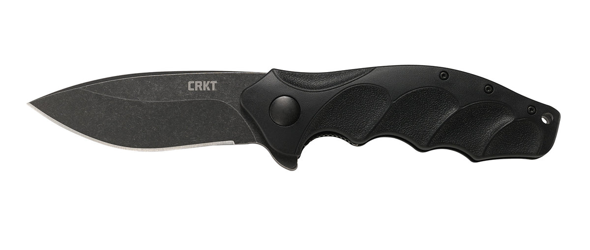 CRKT Foresight Assisted Opening EDC Folder 3.53" Drop Point Black Stonewashed Stainless Blade Black GRN Handle