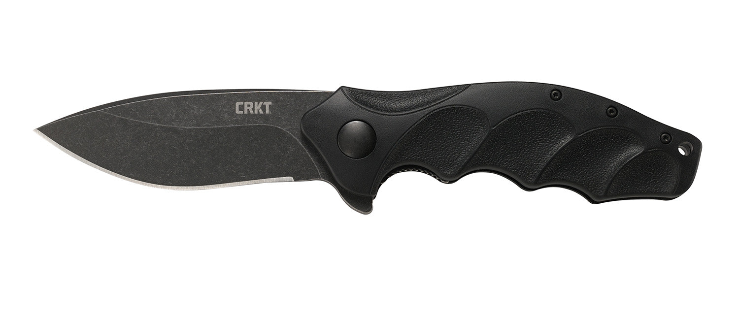 CRKT Foresight Assisted Opening EDC Folder 3.53" Drop Point Black Stonewashed Stainless Blade Black GRN Handle