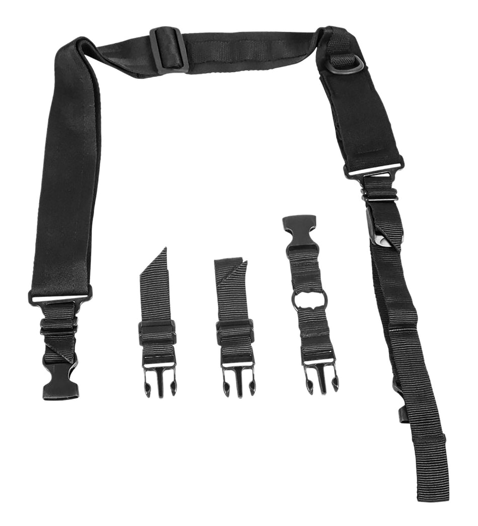 NcStar AARS2PB VISM Adjustable Single/Two Point Sling Black Nylon w/Bungee Cord