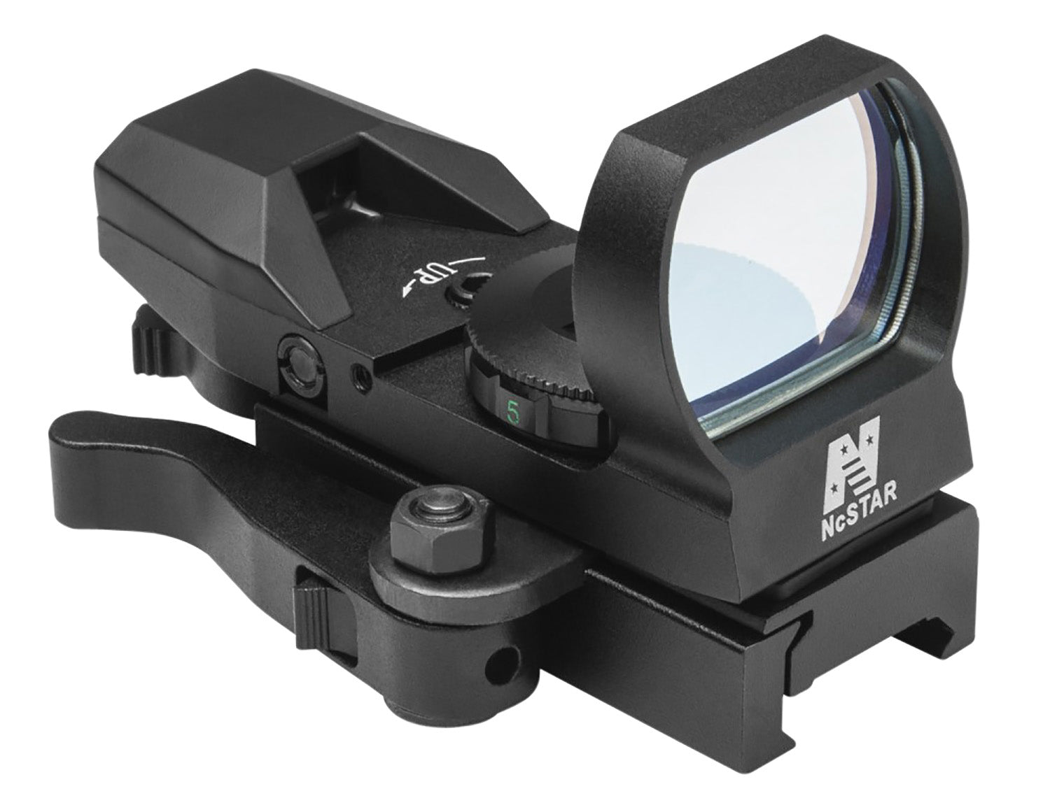 NcStar D4BQ Black Anodized 1x 3 MOA Red Four Reticle Reflex Sight Locking QR Mount