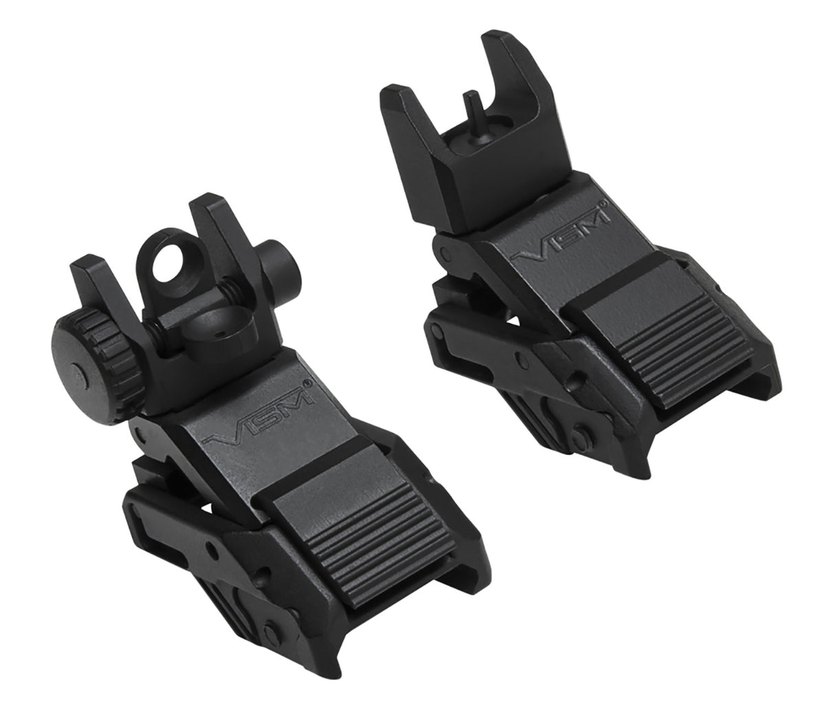 NcStar Pro Series AR-Platform Flip-Up Iron Sight Set Black Adjustable Windage & Elevation