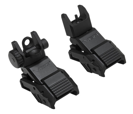 NcStar Pro Series AR-Platform Flip-Up Iron Sight Set Black Adjustable Windage & Elevation