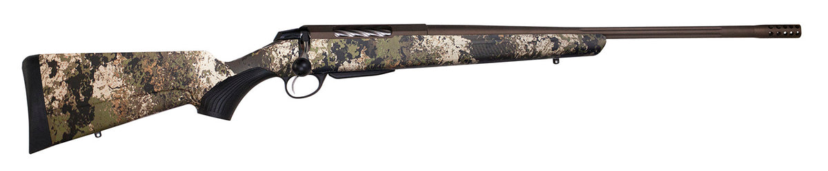 Tikka JRTXVW331R10 T3x Lite 300 Win Mag 3+1 24.30" Fluted/Threaded, Midnight Bronze Cerakote Barrel/Rec, Veil Wideland Synthetic Stock, Interchangeable Grip, Muzzle Brake