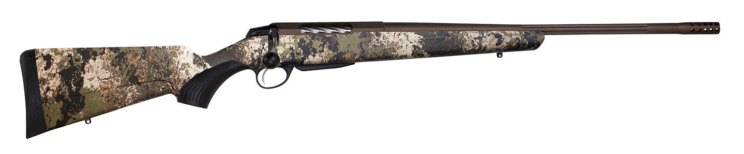 Tikka JRTXVW331R10 T3x Lite 300 Win Mag 3+1 24.30" Fluted/Threaded, Midnight Bronze Cerakote Barrel/Rec, Veil Wideland Synthetic Stock, Interchangeable Grip, Muzzle Brake