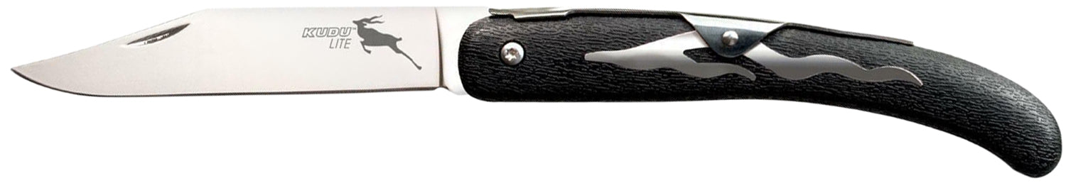 Cold Steel Kudu Lite 4.25" Folding Plain 5Cr15MoV Polished SS Blade, Black Woodgrain Zy-Ex Handle Slip Joint Design