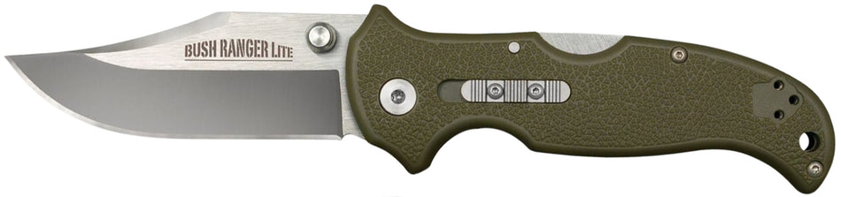 Cold Steel CS21A Bush Ranger Lite Folding Knife 3.5" Plain 8Cr13MoV SS Blade Black GFN Handle