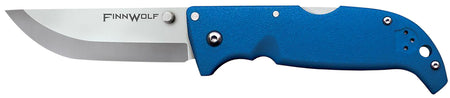 Cold Steel Finn Wolf 3.50" Plain Straight Back Folding Knife Satin AUS-8A SS Blade Blue Griv-Ex Handle Includes Clip