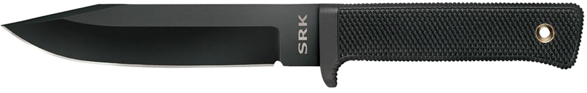 Cold Steel SRK 6" Fixed Clip Point Plain SK-5 Steel Black Tuff-Ex Blade Black Kray-Ex Handle with Sheath