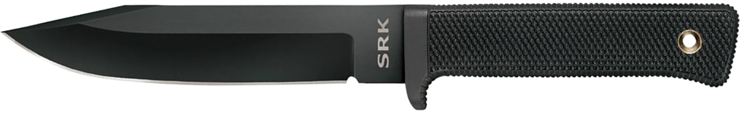 Cold Steel SRK 6" Fixed Clip Point Plain SK-5 Steel Black Tuff-Ex Blade Black Kray-Ex Handle with Sheath