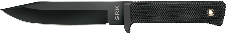 Cold Steel SRK 6" Fixed Clip Point Plain SK-5 Steel Black Tuff-Ex Blade Black Kray-Ex Handle with Sheath