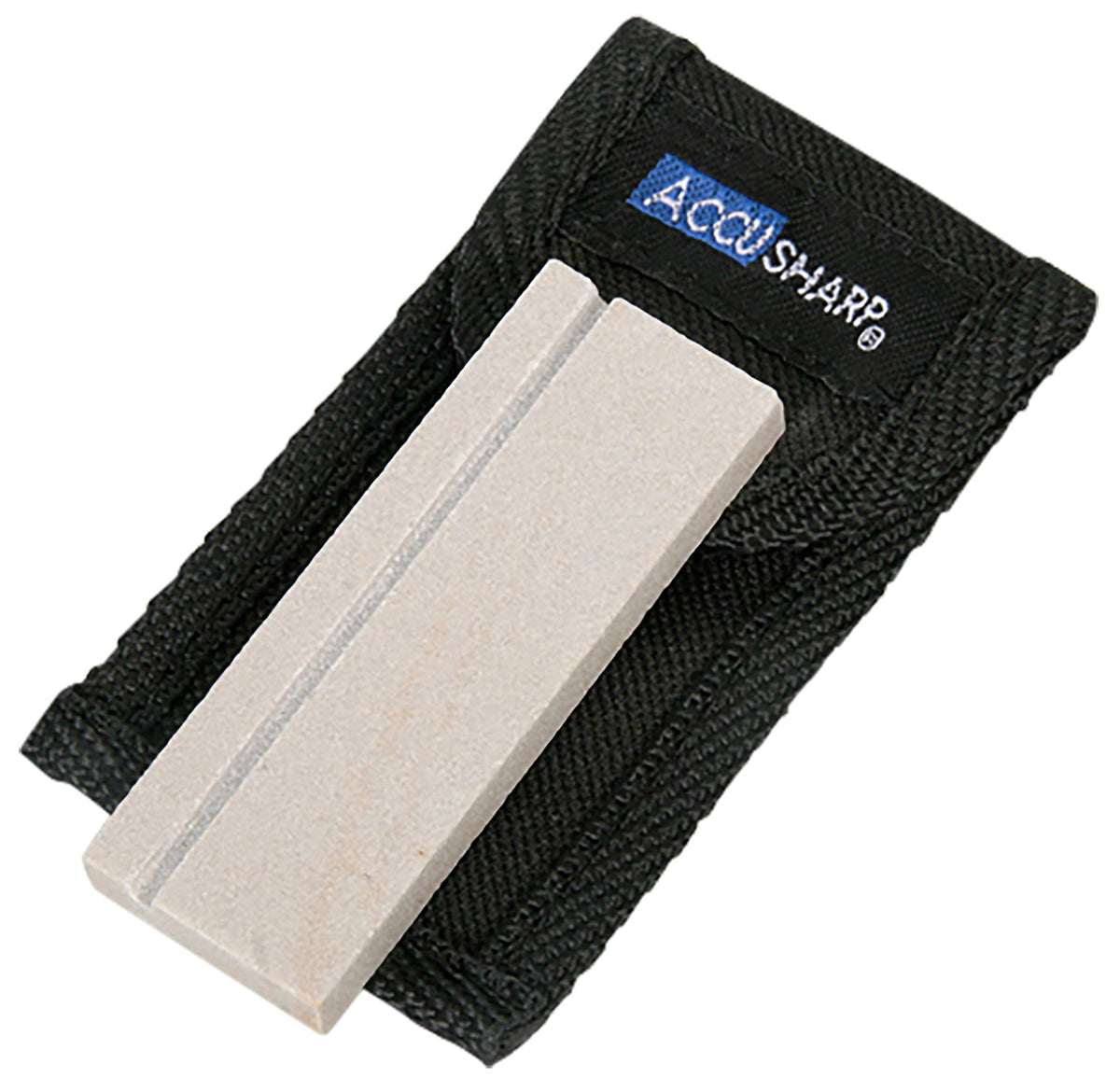 AccuSharp Pocket Natural Arkansas Stone Sharpener White with Carry Pouch and Belt Loop