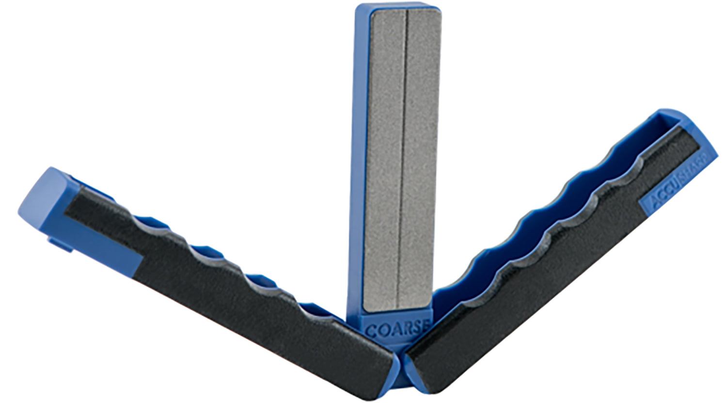 AccuSharp Diamond Paddle Sharpener Folding Coarse Fine Grit Sharpening Groove Overmolded Grip Black/Blue
