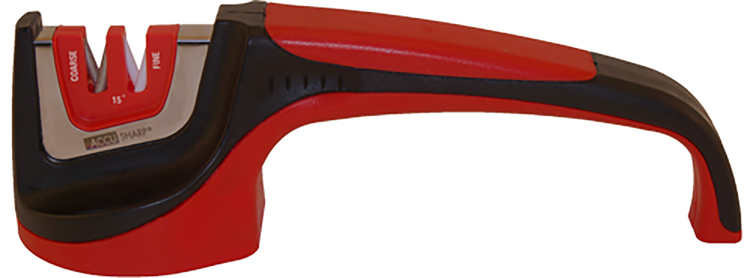 AccuSharp Asian-Style 15-Degree Blade Sharpener Diamond and Fine Ceramic Rods Red Handle