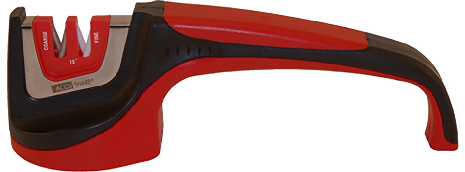 AccuSharp Asian-Style 15-Degree Blade Sharpener Diamond and Fine Ceramic Rods Red Handle