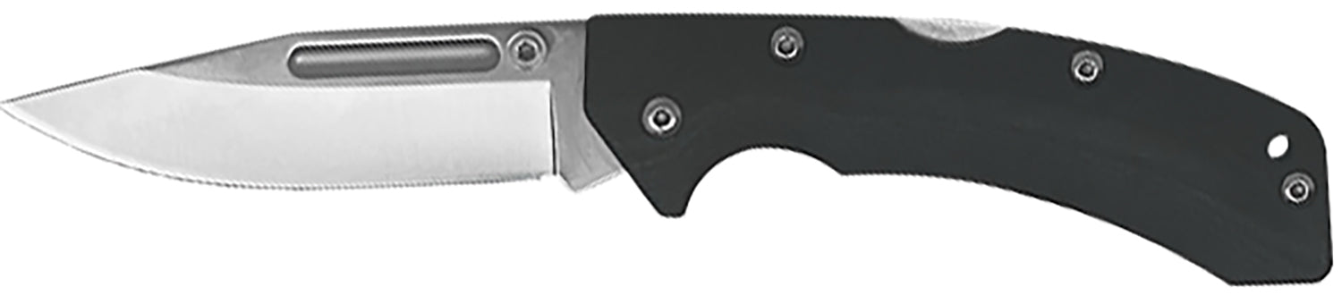 AccuSharp 711C 3" Clip-Point Lockback Folder Plain Stainless Blade - Black FRN Handle & Enclosed Allen Wrench