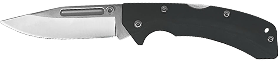 AccuSharp 711C 3" Clip-Point Lockback Folder Plain Stainless Blade - Black FRN Handle & Enclosed Allen Wrench