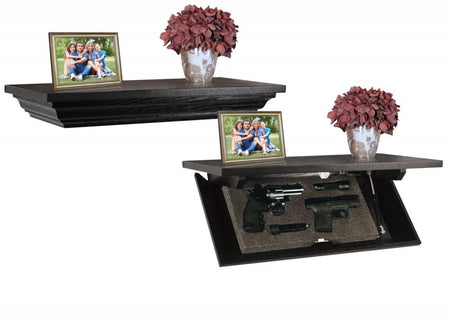 PSP Concealment Shelf Gun Safe CC24E Key Lock Magnetic Latch Brown