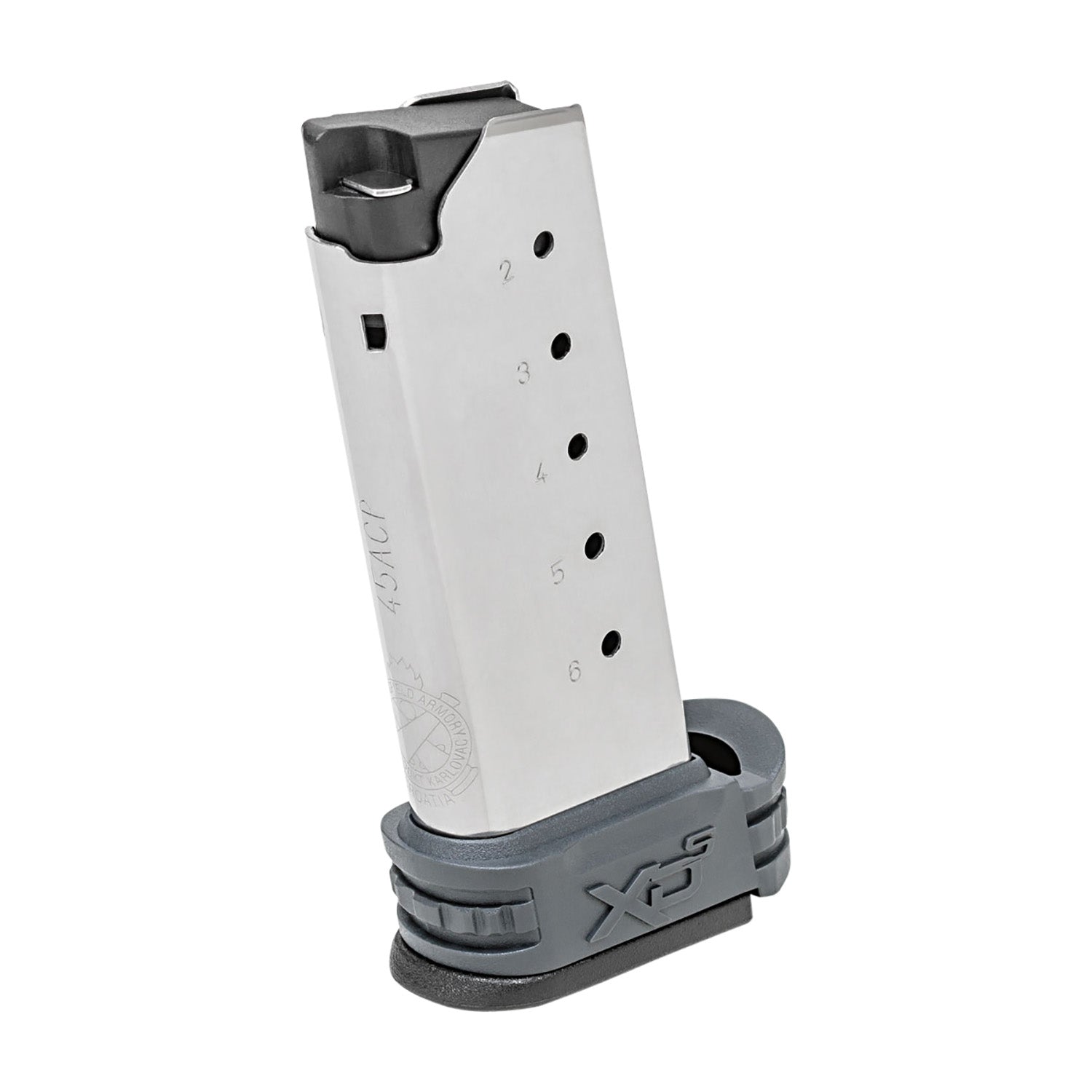 Springfield Armory XD-S 6rd .45 ACP XDS5006Y Stainless Steel Magazine Gray Sleeve