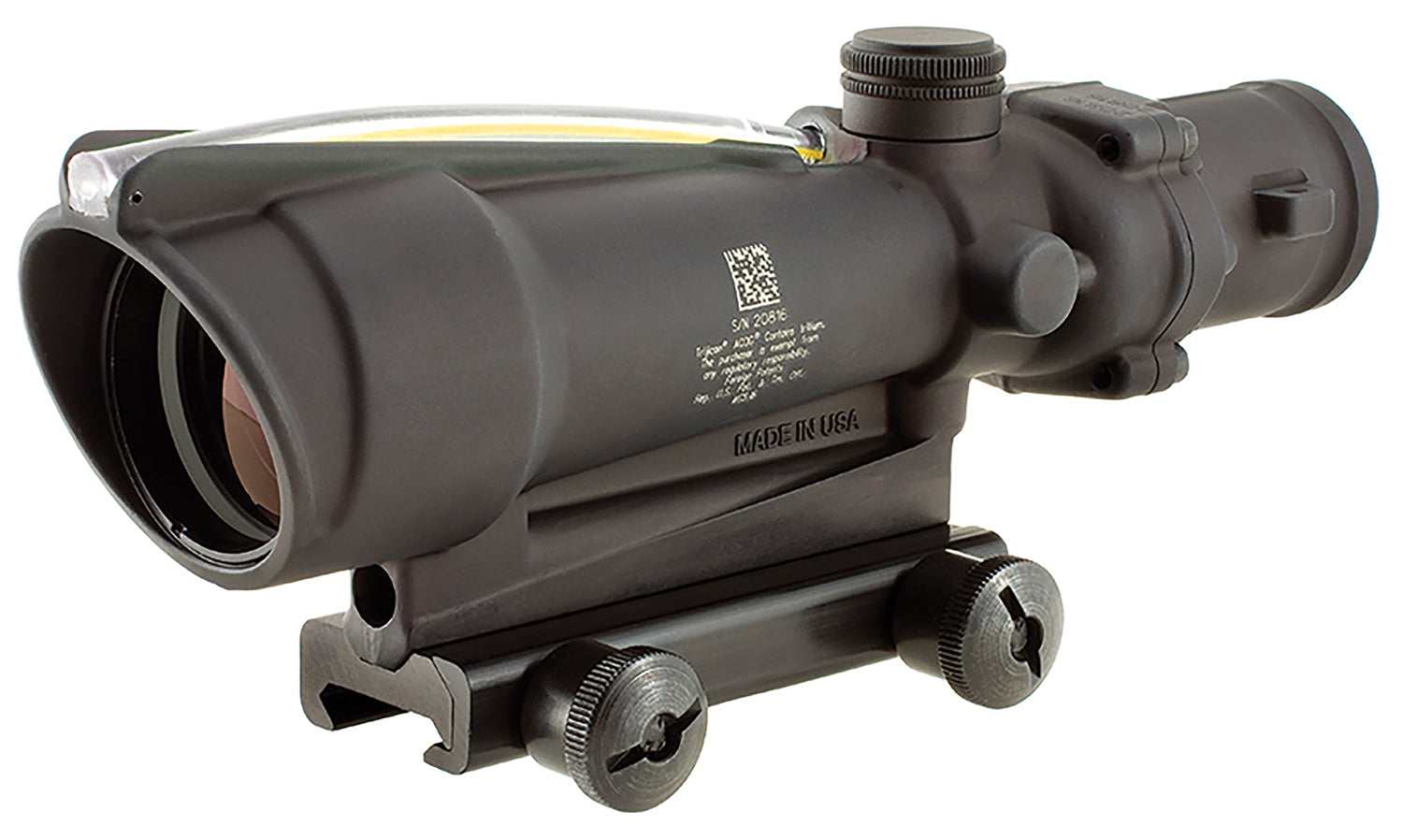 Trijicon ACOG Matte Black 3.5x35mm 100143 Illuminated Amber Chevron .308/7.62 BDC Reticle