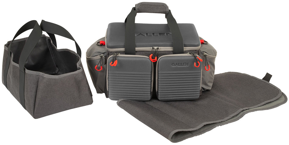 Allen Competitor Premium Gray Lockable Shooting Range Bag with Removable Shell Caddy and Rollout Mat