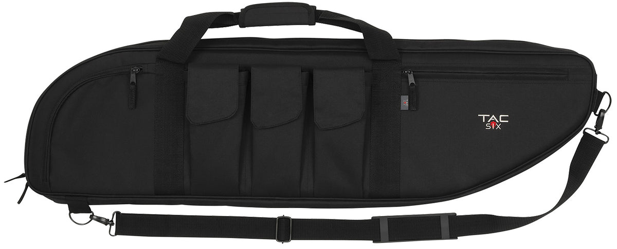 Tac Six Battalion 38" Tactical Rifle Case Black Endura Front Rear Accessory Pockets