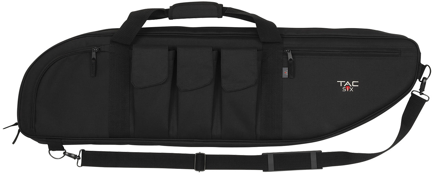 Tac Six Battalion 38" Tactical Rifle Case Black Endura Front Rear Accessory Pockets