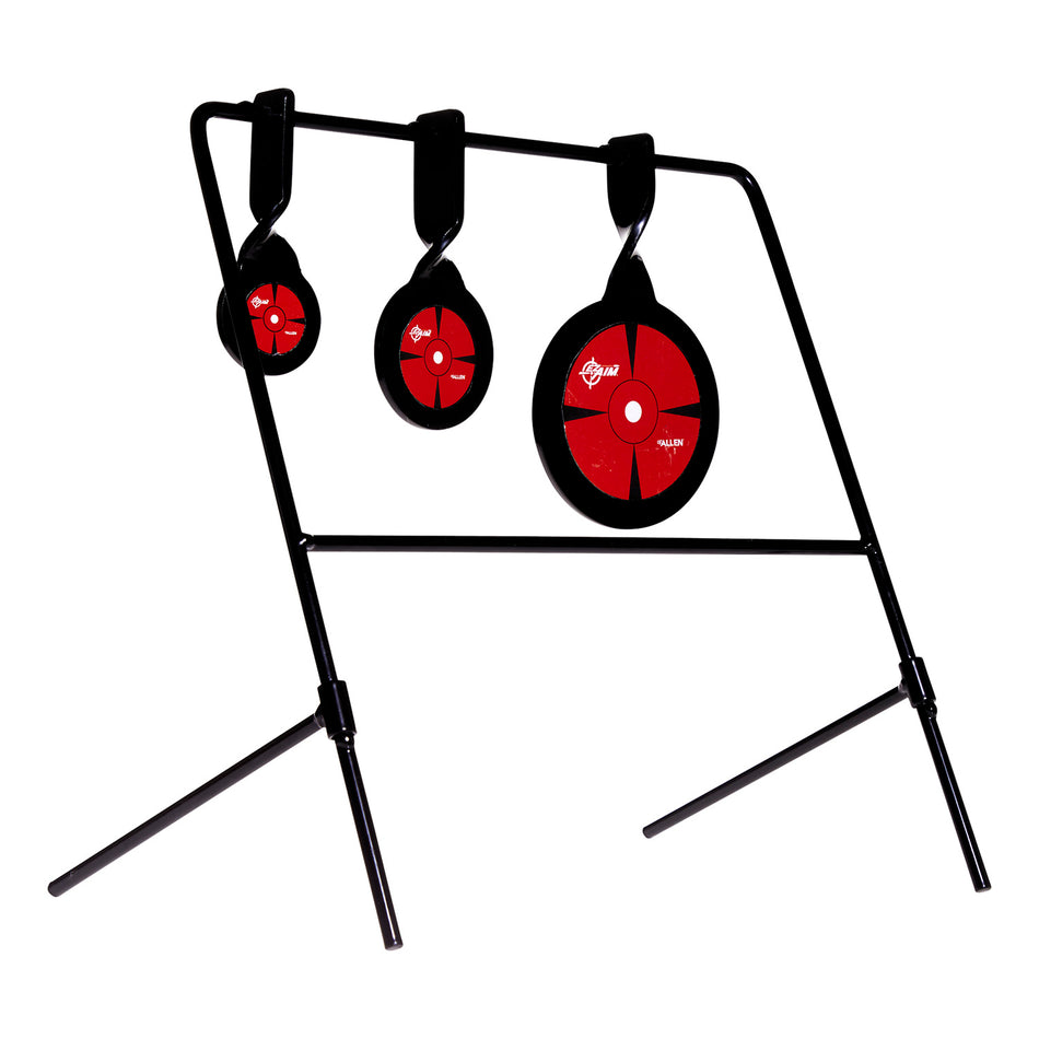 EZ-Aim 15403 Air Rifle and Rimfire Deflector Spinner Target System Steel Circle Black/Red