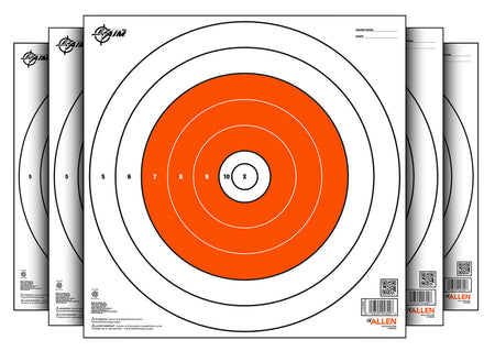 EZ-Aim 15496 Bullseye Paper Target 12" x 12" White and Orange 12 Per Package