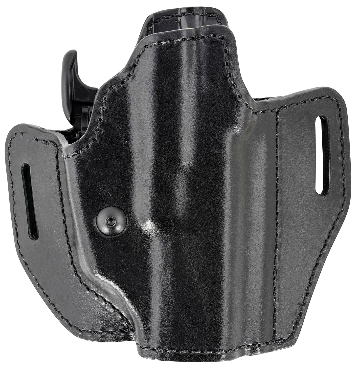 Bianchi 58351 Assent Pro-Fit OWB Leather Belt Slide Holster Size 13 Black, Compatible w/Glock 17/22/Springfield XDS, Right Hand