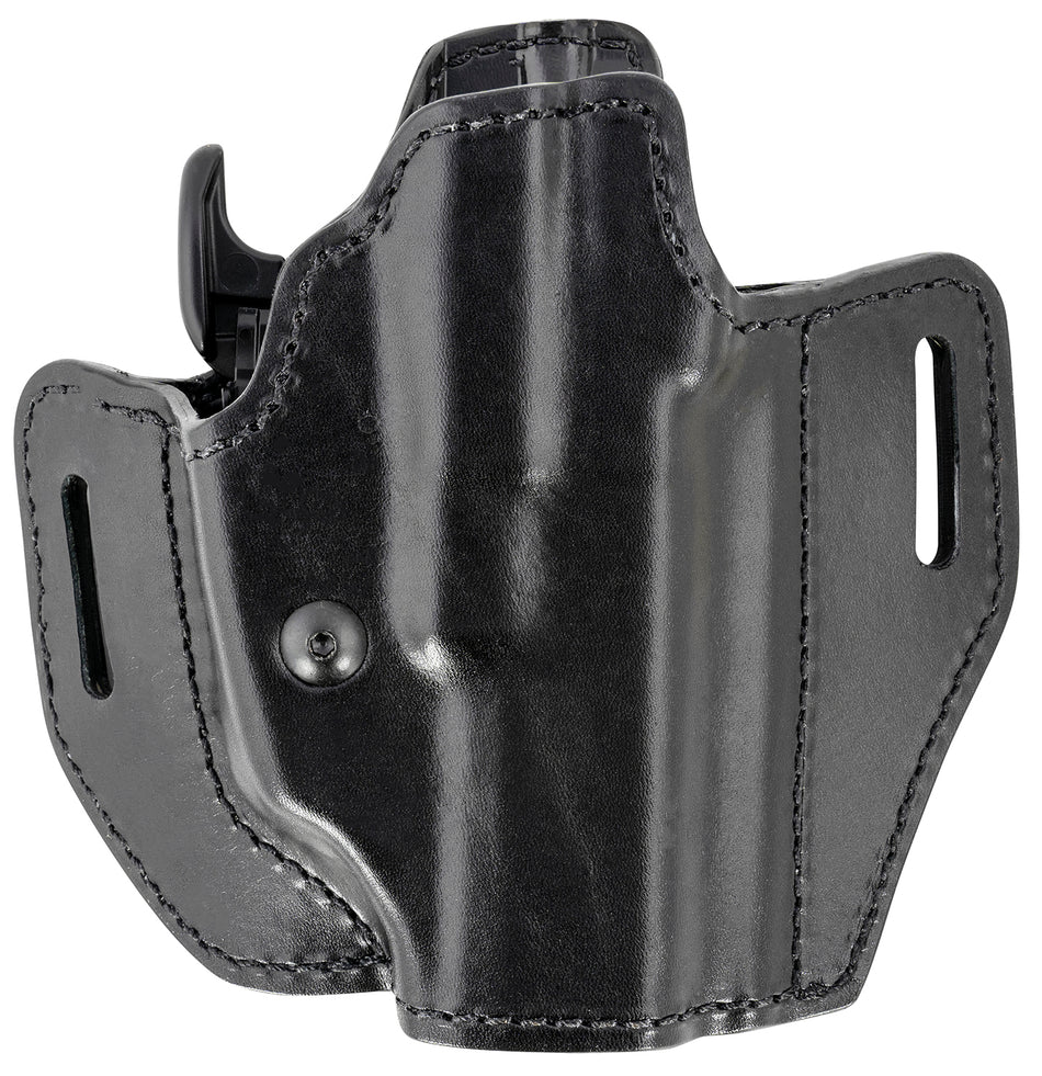 Bianchi 58351 Assent Pro-Fit OWB Leather Belt Slide Holster Size 13 Black, Compatible w/Glock 17/22/Springfield XDS, Right Hand