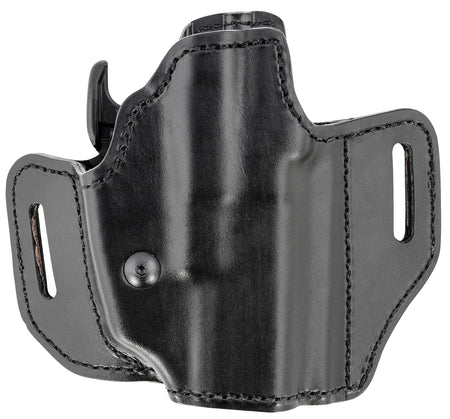 Bianchi Allusion Assent OWB Leather Holster Size 13b Black Belt Slide for Glock 19/FN FNS/Ruger Security-9 Right Hand