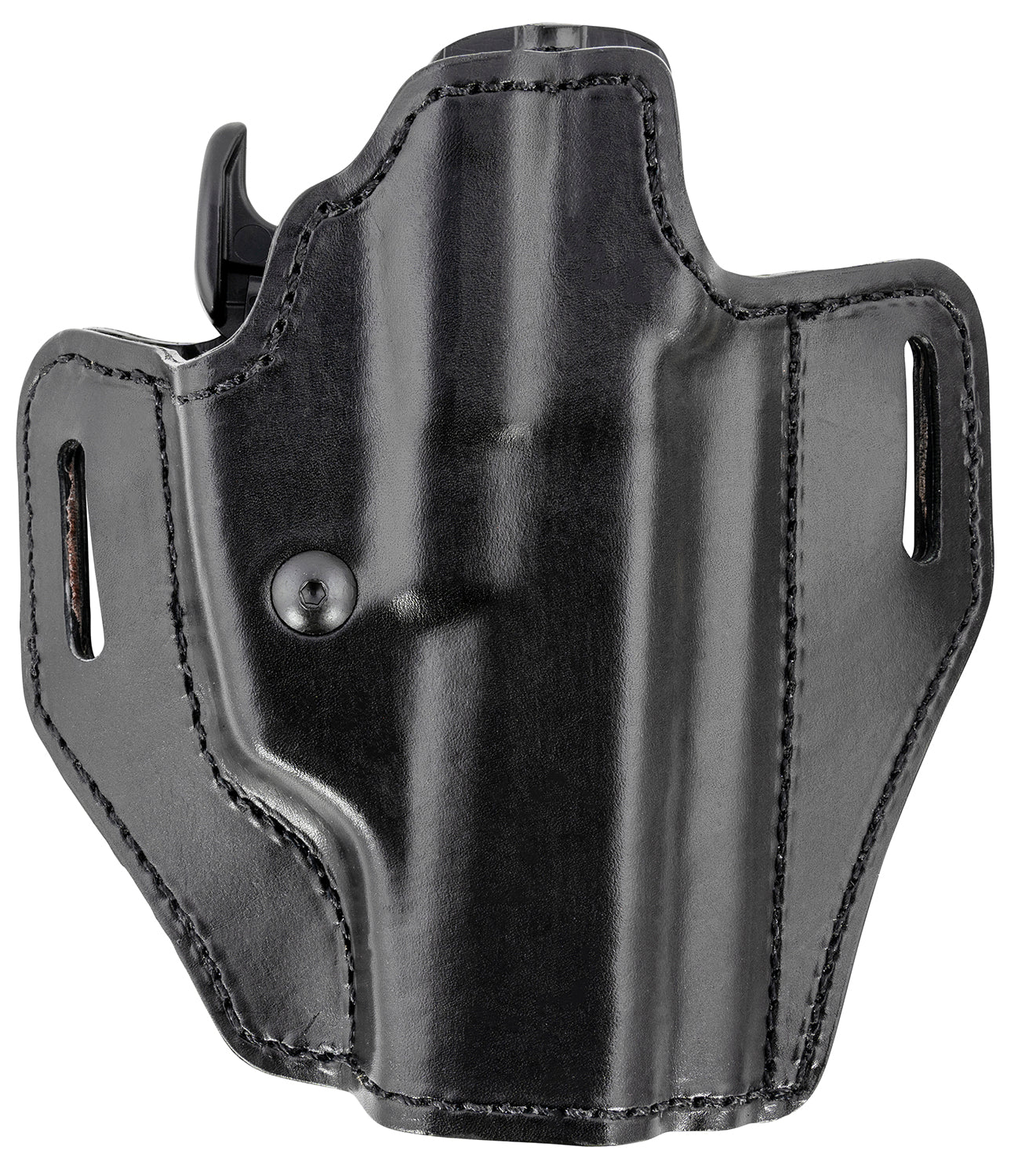 Bianchi Allusion Assent OWB Leather Holster Size 18 Black Belt Slide for S&W M&P/CZ 75/FN FNS 5in Right Hand