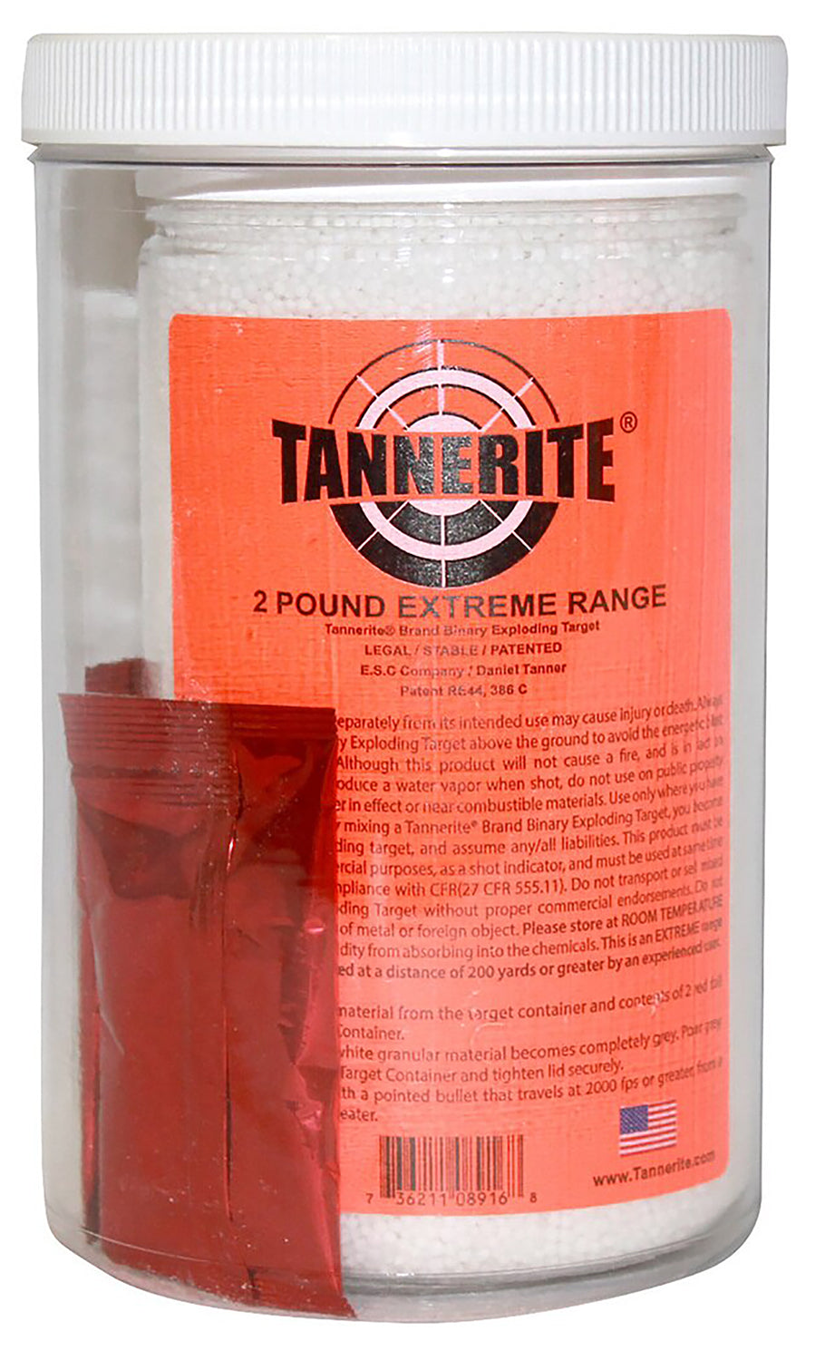 Tannerite 2ET 2-Pound Impact Enhancement Exploding Target White Vapor Centerfire Rifle Compatible
